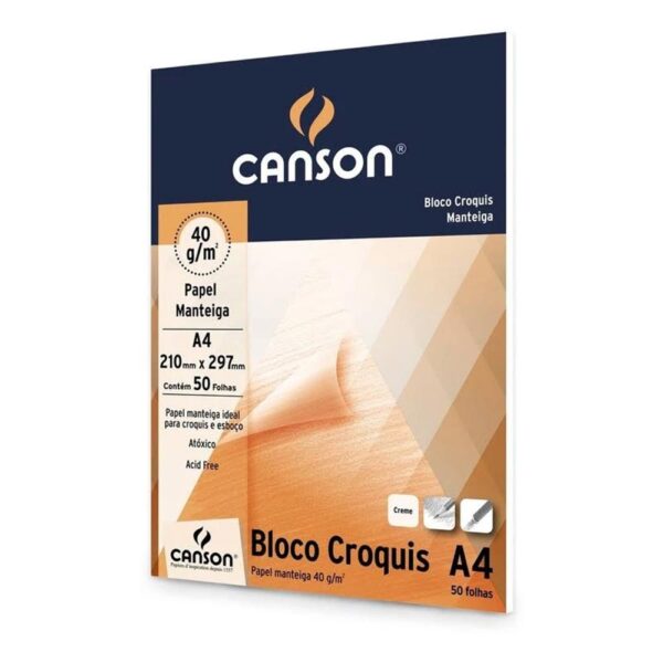 Bloco A4 Croquis Manteiga 40g 50 Folhas Canson - Image 2