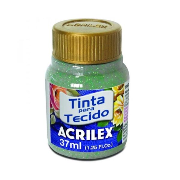 Tinta Tecido Glitter 37 ml Verde 206 Acrilex