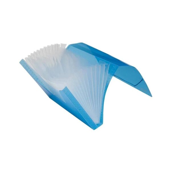 Pasta Sanfonada Plastica Porta Cheque 12 Divisoes Azul Acp - Image 3