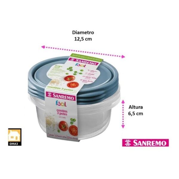 Conjunto 3 Potes 620ml Sanremo - Image 3