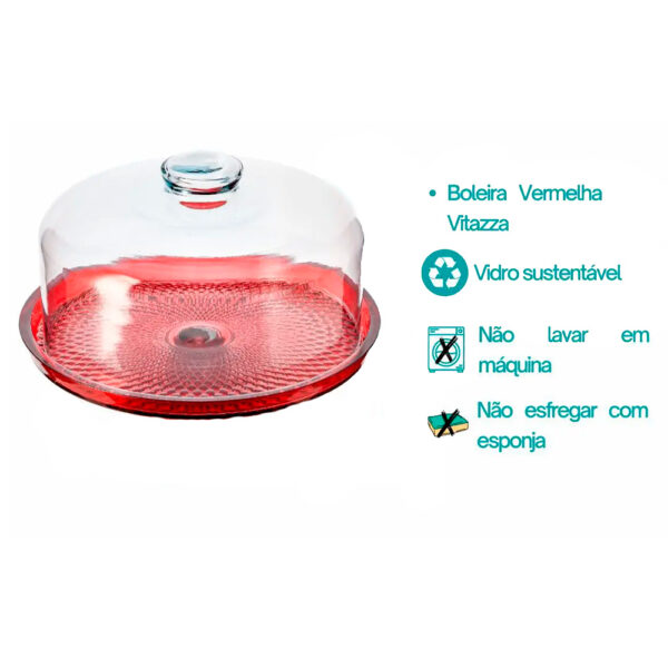 Conjunto Boleira Translucido Vermelho Vitazza - Image 2