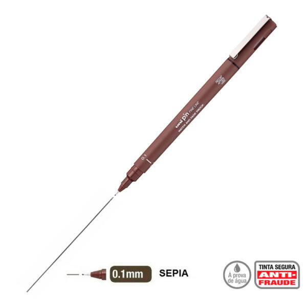 Caneta Técnica 0.1mm Uni Pin Fine Line Sepia Uni-ball - Image 2