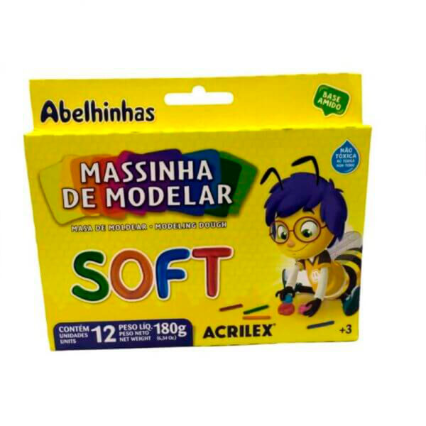 Massinha de Modelar 12 Cores Soft 180g