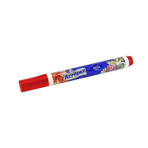 Caneta Para Tecido Acrilpen Vermelho Fogo Acrilex