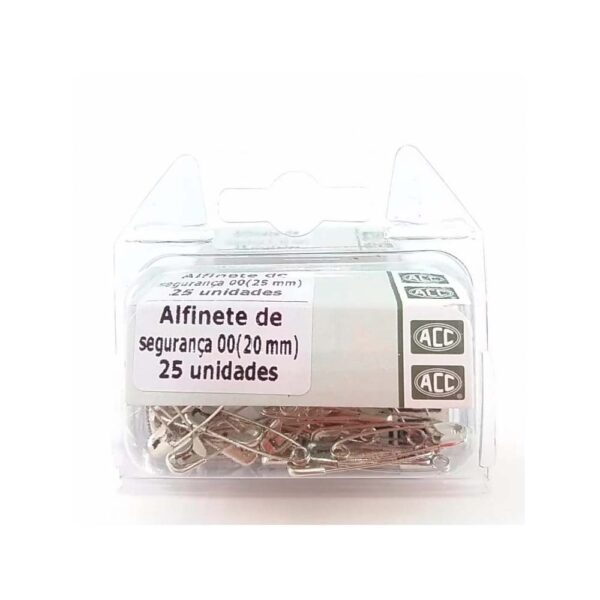 Alfinete ACC Segurança Aço Niquelado 20mm PCT C/25