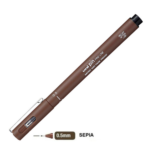 Caneta Técnica 0.5mm Uni Pin Fine Line Sepia Uni-ball