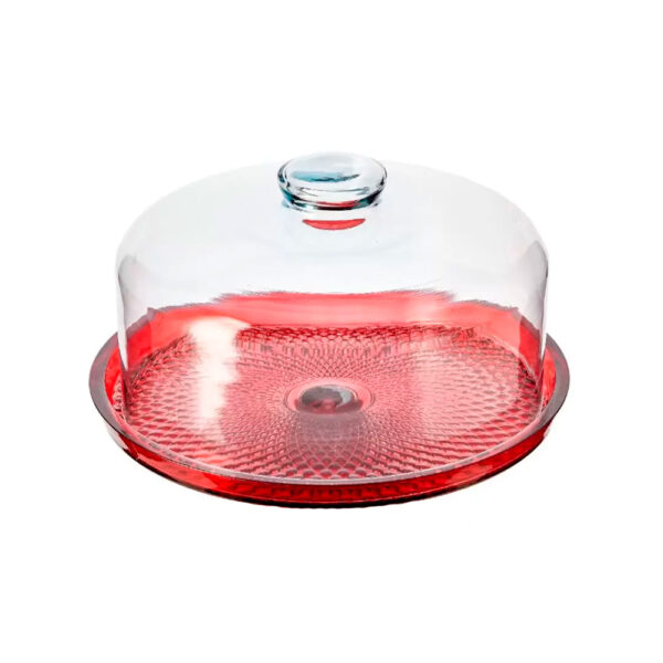 Conjunto Boleira Translucido Vermelho Vitazza