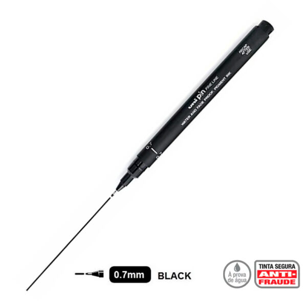Caneta Técnica 0.7mm Uni Pin Fine Line Preta Uni-ball - Image 3