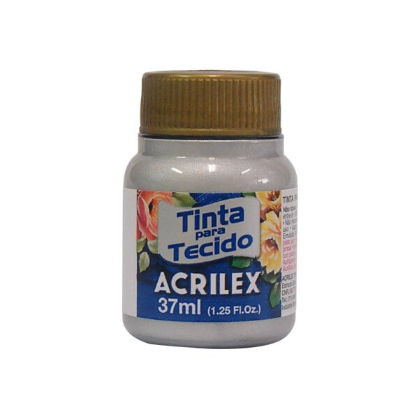 Tinta Tecido Metálica 37 ml Prata 533 Acrilex