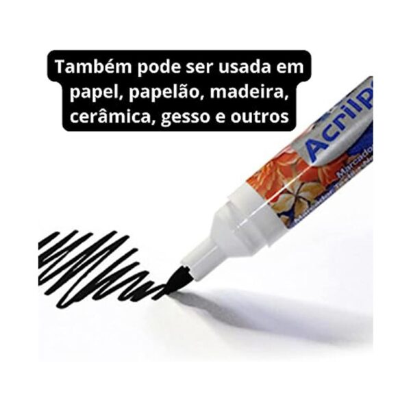 Caneta Para Tecido Acrilpen Preto Acrilex - Image 3