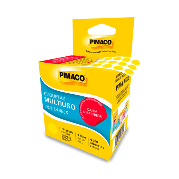 Pimaco Multiuso TP Rolo Amarelo 12mm 4.000 etiquetas Pimaco - Image 3