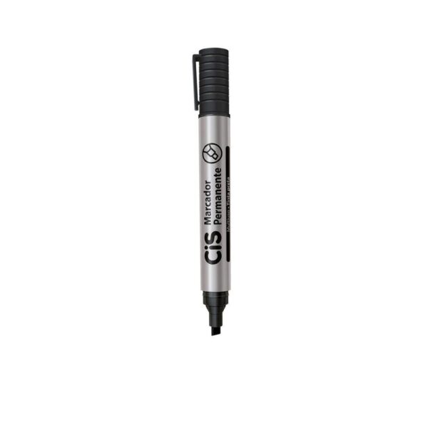 Caneta Marcador Permanente Preto Chanfrada Cis
