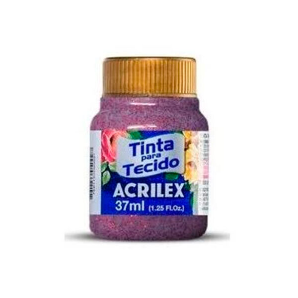 Tinta Tecido Glitter 37 ml Vermelho 205 Acrilex