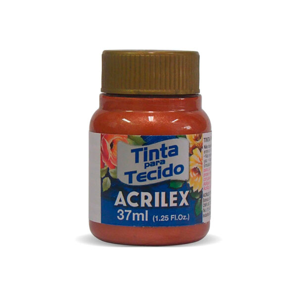 Tinta Tecido Metálica 37 ml Cobre 534 Acrilex