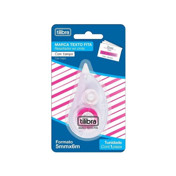 Marca Texto Fita 5mmx6m Rosa Tilibra