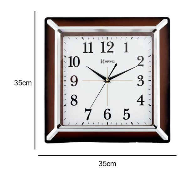 Relógio De Parede 35cm Marrom Metálico Brilhante Herweg - Image 3