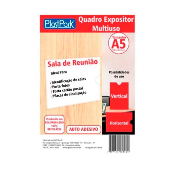 Protetor Para Documentos Quadro Multiuso C/adesivo A5 Plastpark