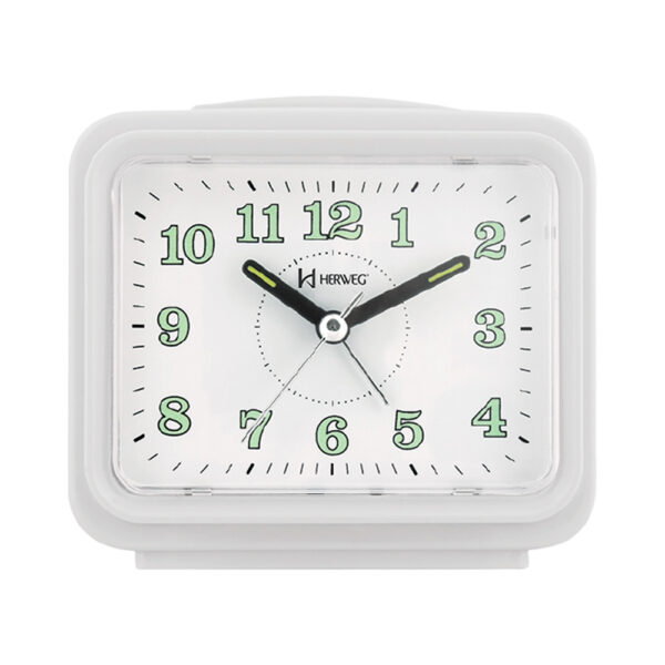 Despertador Branco Quartz Alarm Clock Herweg