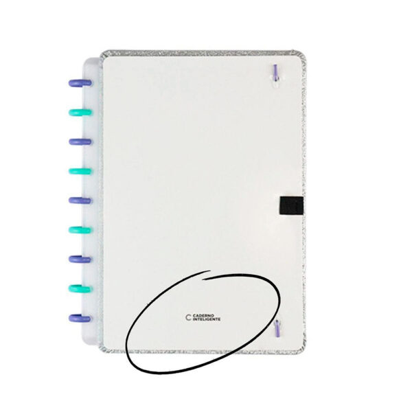 Caderno Inteligente Médio Lets Glitter Neon Silver 80 Folhas - Image 2