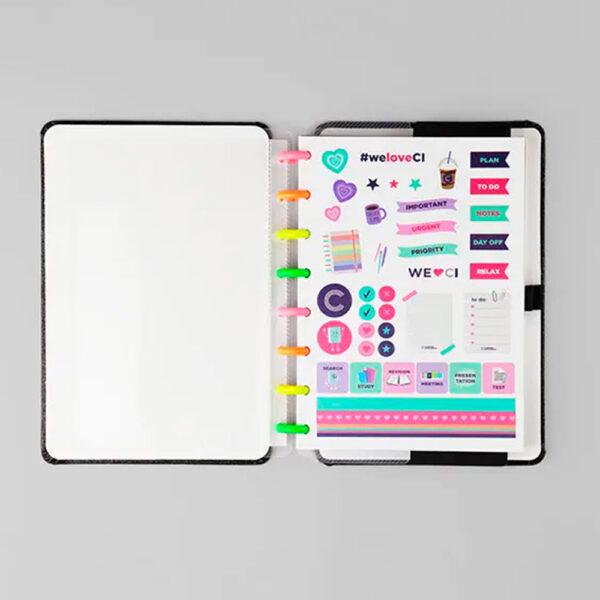 Caderno Inteligente A5 Lets Glitter Neon Black 80 Folhas - Image 3