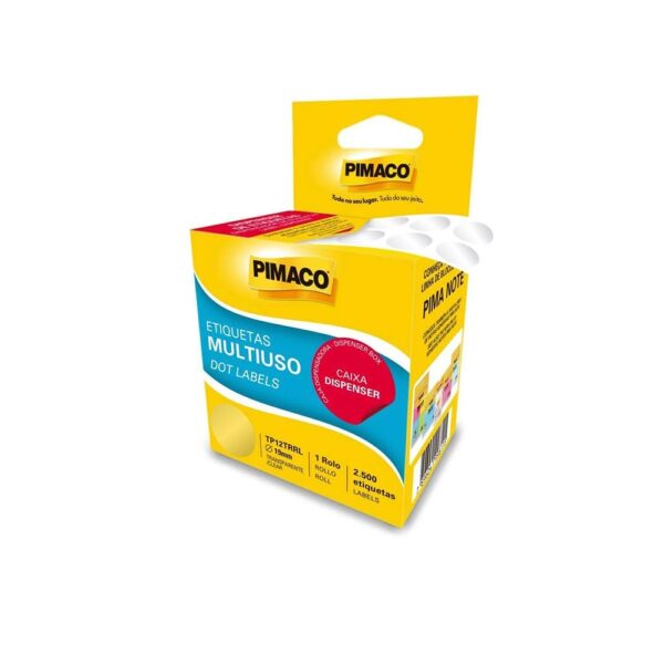 Etiqueta Redonda TP-19 Transp. Rolo C/2500 Etiq Pimaco