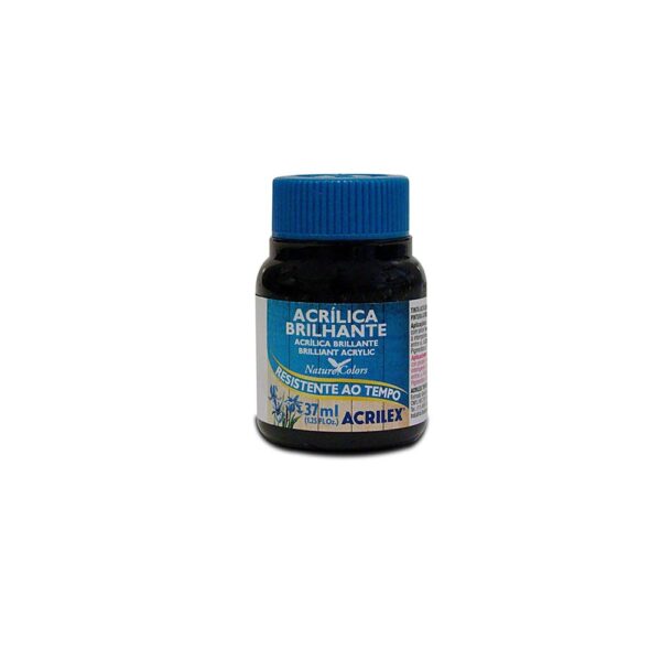 Tinta Acrílica Brilhante 37ml Preto Acrilex