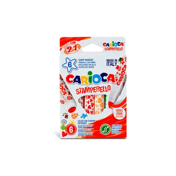 Marcadores Carimbos 6 Cores Carioca