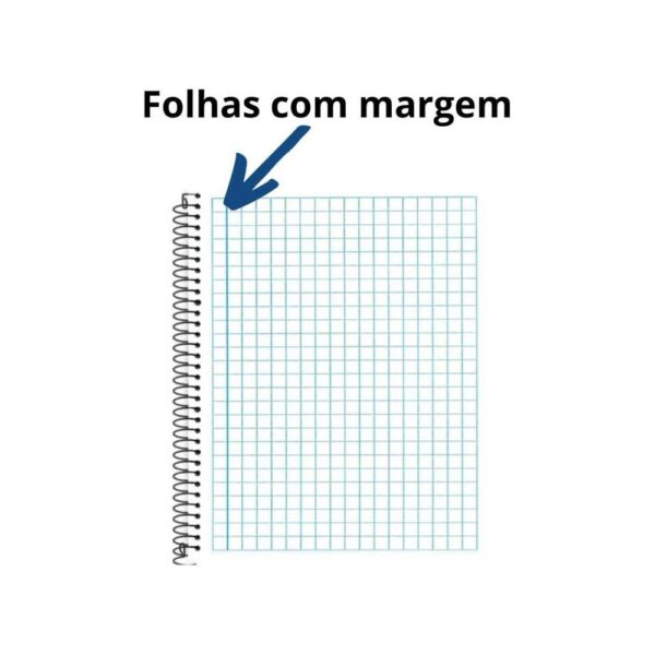 Caderno Quadriculado 7mm X 7mm Espiral 80 Folhas São Domingos - Image 4