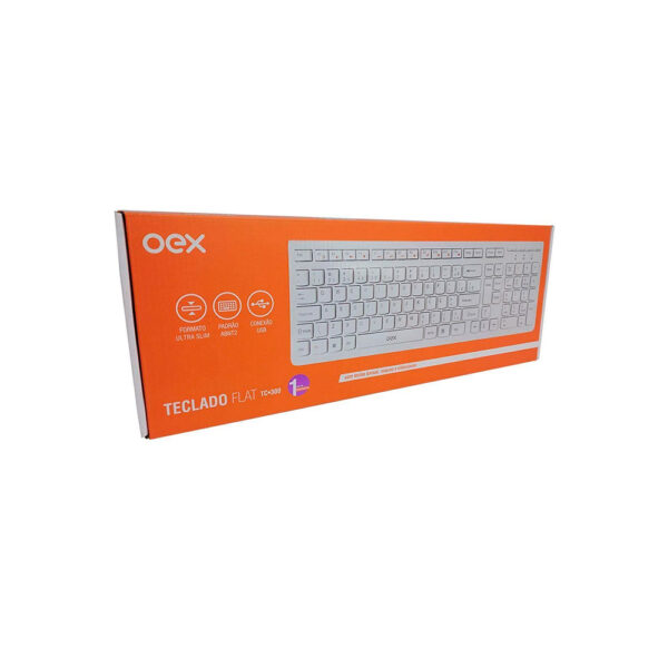 Teclado Flat Usb TC300 Branco Oex