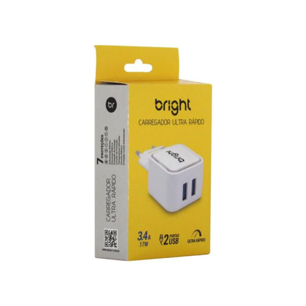 Carregador Ultra Rápido 3.4A 17W 2 Portas USB AC589 Bright - Image 2
