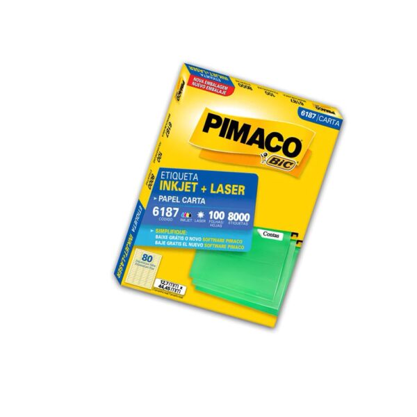Etiqueta 6187 8000 Un Com 100 Folhas Pimaco - Image 2