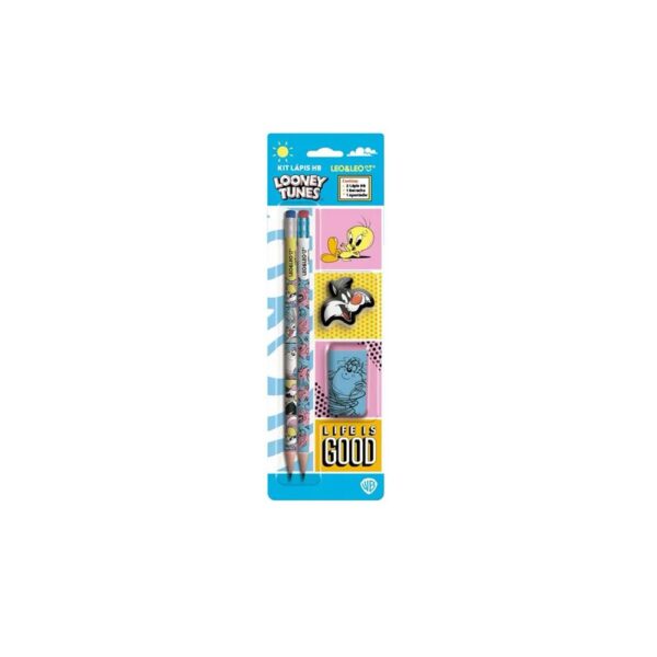 KIT LAPIS HB LOONEY TUNES 2 LAPIS/APONTADOR/BORRAC - Image 3