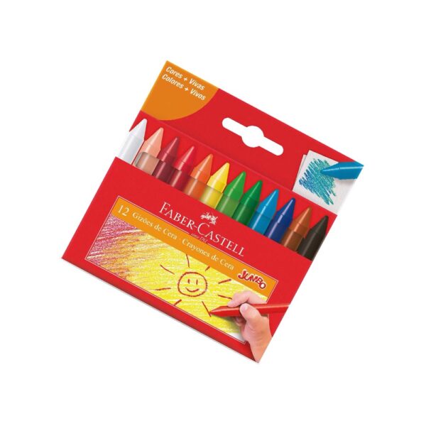 GIZAO DE CERA - 12 CORES JUMBO FABER CASTELL - Image 2