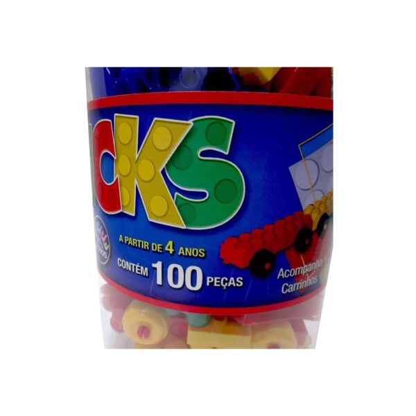 BLOCOS DE MONTAR BRICKS POTE - 100 PCS UNICA - Image 2