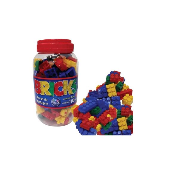 BLOCOS DE MONTAR BRICKS POTE - 100 PCS UNICA - Image 4