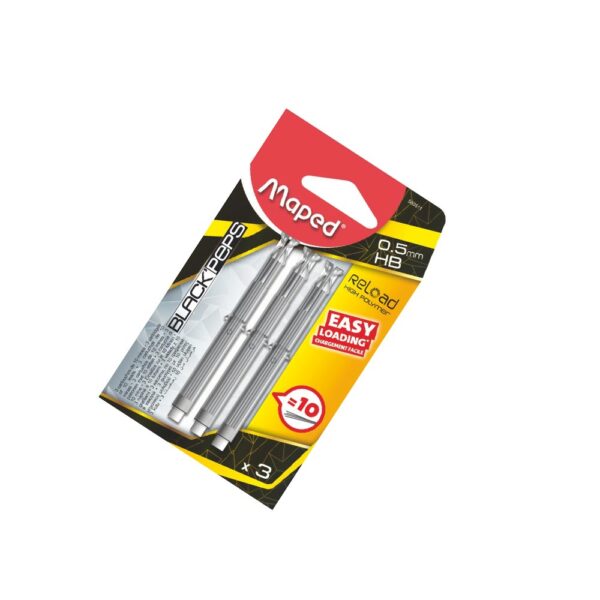 03 ESTOJOS DE MINAS 05MM BLACK PEPS RELOAD MAPED